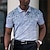 voordelige herenpolo&#039;s met knopen-Voor heren POLO Shirt Revers polo Polo&#039;s met knopen Golfshirt Grafische prints Geometrie Strijkijzer Blauw-Groen Geel Blozend Roze blauw Groen Buiten Straat Korte Mouw Afdrukken Kleding Sport Modieus