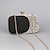 cheap Clutches &amp; Evening Bags-Women&#039;s Clutch Evening Bag Wristlet Clutch Bags Polyester Party Bridal Shower Wedding Party Rhinestone Chain Lightweight Durable Anti-Dust Color Block Patchwork Silver Black Gold