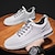 cheap Men&#039;s Sneakers-Men&#039;s Sneakers Sporty Look White Shoes Walking Sporty Casual Outdoor Daily Faux Leather Breathable Comfortable Slip Resistant Lace-up Black White Summer