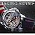 お買い得  機械式腕時計-WINNER 男性 機械式時計 贅沢 大きめ文字盤 ファッション ビジネス 自動巻き 光る デコレーション レザー 腕時計