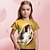 Недорогие 3d футболки для девочек-Девочки 3D Графика Мультипликация Кролик Футболка С короткими рукавами 3D печать Лето Весна Активный Мода Симпатичные Стиль Полиэстер Дети 3-12 лет на открытом воздухе Повседневные Стандартный