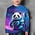 voordelige jongens 3d t-shirts-Jongens 3D dier Heelal Panda T-shirt Lange mouw 3D-afdrukken Zomer Lente Herfst Sport Modieus Streetwear Polyester Kinderen 3-12 jaar Buiten Casual Dagelijks Normale pasvorm