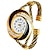 abordables Relojes de Cuarzo-Relojes de marca de lujo para mujer, reloj de pulsera grande con diamantes de imitación, reloj vintage de moda para mujer, reloj saat, relojes femeninos