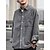 preiswerte Herren-Oberhemden-Herren Cordhemd Hemdjacke Overshirt Einfach Outdoor Täglich Schwarz Kaffee Grau Langarm Revers Frühling &amp; Herbst Bekleidung Tasche