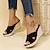 ieftine Flip-Flops de Damă-Pentru femei Sandale Papuci Sandale cu platformă Mărime Plus Size Papuci de exterior În aer liber Plajă Culoare solidă Vară Toc Platformă Elegant Casual Confortabili Satin Loafer Negru Roz Îmbujorat