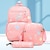 olcso Hátizsákok-Férfi Női hátizsák Iskolatáska hátizsák Iskola Napi Galaxis Mértani Műanyag 3 darab Nagy kapacitás Légáteresztő Könnyű Cipzár Nyomtatás Fekete Arcpír rózsaszín Rubin