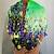 cheap Men&#039;s Floral Shirts-Men&#039;s Shirt Floral Color Block Graphic Prints Geometry Stand Collar Red Blue Light Purple Purple Green Outdoor Street Long Sleeve Print Clothing Apparel Fashion Streetwear Designer Casual