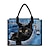 preiswerte Grafische Drucksäcke-Damen Handtasche Stoffbeutel Leinentragetasche Polyester Täglich Festtage Bedruckt Hohe Kapazität Klappbar Leichtgewichtig Katze 3D Blau Braun Kaffee
