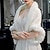 billige Pelssjaler-sjaler kvinders hvide imiterede pels elegante ærmeløse brudeløse polyester efterårs bryllup wraps med ren farve til bryllup efterår&amp;amp; vinter