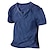 preiswerte Lässige T-Shirts für Herren-Herren leinenhemd Lässiges Hemd Sommerhemd Strandhemd T Shirt Glatt V Ausschnitt Casual Täglich Kurzarm Bekleidung Modisch Komfortabel