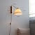 baratos Iluminação de Parede LED-lightinthebox luzes de parede vintage com cabo de tomada e interruptor lâmpada de parede de madeira e27 lâmpadas de cabeceira para quarto suporte de latão ajustável luzes de lavagem de parede para