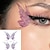 cheap Halloween 2023-2pcs Shiny Butterfly Face Sticker Tattoo Sticker Cute Glitter Eye Sticker Makeup Tattoo Sticker Festival Prom Glitter Butterfly Sticker