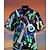 tanie męskie koszule obozowe-Męskie Koszula Koszula obozowa Koszula z grafiką Koszula Aloha Instrument muzyczny Wieczorne Czarny Niebieski Ciemnozielony Jasnofioletowy Fioletowy Druk 3D Święto Krótki rękaw 3D Nadruk Odzież