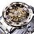levne Mechanické hodinky-forsining pánské mechanické hodinky luxusní velký ciferník módní business automatické hodinky samonatahovací svítící kalendář hodinky z nerezové oceli pánské hodiny