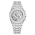 זול שעוני קוורץ-נשים גברים קווארץ יהלום פאר צג גדול בלינג זורח תאריך קישוט פלדת אל חלד304 שעון