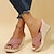 preiswerte Damenslipper &amp; Flip-Flops-Damen Sandalen Hausschuhe Slippers Plateausandalen Übergrössen Hausschuhe im Freien Outdoor Strand Feste Farbe Sommer Keilabsatz Elegant Brautkleider schlicht Komfort Satin Halbschuhe Schwarz Rosa