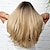abordables Perruques Synthétiques Sans Bonnet-Ombre blonde longue perruque droite avec une frange racine foncée cheveux longs avec une frange apparence naturelle perruque synthétique résistante à la chaleur partie de jeu quotidienne adaptée aux