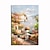 preiswerte Landschaftsgemälde-Leinwand-Wandkunst, abstrakte mediterrane Gartenlandschaft, handgemachtes Ölgemälde auf Leinwand, modernes Wandkunstbild für Wohnzimmerdekoration, ohne Rahmen