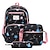 cheap Backpacks &amp; Bookbags-Men&#039;s Women&#039;s Backpack School Bag Bookbag Commuter Backpack School Daily Galaxy Geometric Nylon 3 Pieces Large Capacity Breathable Lightweight Zipper Print Black Pink Red