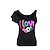 cheap Historical &amp; Vintage Costumes-Retro Vintage Disco 1980s Outfits Accessories Off Shoulder T-Shirt I Love the 80&#039;s Women&#039;s Masquerade Party / Evening Costume