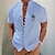 billiga linneskjortor för män-herrskjorta bomullslinne kokosnötsträd grafiska tryck stativ krage vit blå khaki grå utomhus gata kortärmade kläder kläder mode streetwear designer casual