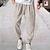 cheap Linen Pants-Men&#039;s Joggers Linen Pants Trousers Summer Pants Drawstring Elastic Waist Plain Comfort Breathable Daily Beach Fashion Streetwear turmeric Black Micro-elastic