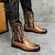 ieftine Cizme Cowboy &amp; Western-Bărbați Cizme Pantofi de stil britanic Cizme Western Cowboy Cizme de Echitație Casual Englezesc Zilnic Piele Comfortabil Cizme / Cizme la Gleznă Loafer Maro Închis Negru Maro Toamnă Iarnă