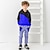 ieftine seturi 3d pentru băiat-Băieți 3D Grafic Geometric Bloc Culoare Hanorace și Pantaloni Set hanorace Set de îmbrăcăminte Manșon Lung printare 3d Vară Toamnă Activ Modă Misto Poliester Copii 3-12 ani În aer liber Stradă Vacanță