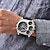 levne Quartz hodinky-pánské sportovní hodinky s duálním časovým pásmem: multifunkční quartzové náramkové hodinky s kompasem pro klasický styl