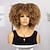 abordables Perruques de déguisement-court bouclés afro perruques avec une frange pour les femmes noires brun afro crépus bouclés perruques pour les femmes noires synthétique résistant à la chaleur moelleux brun perruques halloween