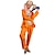 billiga pars halloween-kostymer-Fånge Harley Quinn Halloween grupp par kostymer Herr Dam Film-cosplay Cosplay Kostymer Orange Topp Byxor Halloween Karnival Maskerad Polyester
