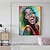 billige Trykk av Mennesker-fargerik afrikansk kvinne smilefjes plakater og trykk på lerret maleri svart jente veggkunst bilde for stueinnredning