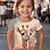 Недорогие 3d футболки для девочек-Девочки 3D Графика Мультипликация Жираф Футболка С короткими рукавами 3D печать Лето Весна Активный Мода Симпатичные Стиль Полиэстер Дети 3-12 лет на открытом воздухе Повседневные Стандартный