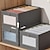 baratos Arrumação de Roupa-caixa de armazenamento visível compartimento de jeans armário gaveta de roupas caixa de separação de malha empilhamento de calças divisor de gaveta pode ser lavado organizador de casa