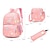 cheap Backpacks &amp; Bookbags-Men&#039;s Women&#039;s Backpack School Bag Bookbag Commuter Backpack School Daily Galaxy Geometric Nylon 3 Pieces Large Capacity Breathable Lightweight Zipper Print Black Pink Red