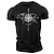 billiga Mäns grafiska t -shirt-grafiska skjorttryck för herr kompass svart armégrön mörkgrå t-shirt bomullsblandning avslappnad kortärmad bekväm