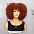 abordables Perruques de déguisement-court bouclés afro perruques avec une frange pour les femmes noires brun afro crépus bouclés perruques pour les femmes noires synthétique résistant à la chaleur moelleux brun perruques halloween