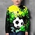 tanie chłopięce koszulki 3D-Dla chłopców 3D Graficzny Gradient Piłka nożna Podkoszulek T-shirt Długi rękaw Druk 3D Lato Wiosna Jesień Sport Moda Moda miejska Poliester Dzieci 3-12 lat Na zewnątrz Codzienny Regularny