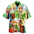 Χαμηλού Κόστους ανδρικά πουκάμισα κατασκήνωσης-ανδρικό πουκάμισο σετ με κουμπιά μπλουζάκια κοντομάνικα υπαίθρια street cartoon turndown ουράνιο τόξο μόδας Χαβάης άνετη παραλία / καλοκαίρι / καλοκαίρι