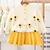 cheap Sets-2 Pieces Kids Girls&#039; Strawberry Button Skirt &amp; Sweater Set Long Sleeve Fashion School 3-7 Years Spring Yellow Red Purple