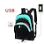 cheap Laptop Bags,Cases &amp; Sleeves-USB function backpack School Bag Men Fashion USB Charging Night Luminous Backpack Shark Laptop Backpack Teenagers School Bag Travel Bag Black