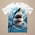 cheap Boy&#039;s 3D T-shirts-Boys 3D Animal Shark T shirt Short Sleeve 3D Print Summer Spring Active Sports Fashion Polyester Kids 3-12 Years Outdoor Daily Regular Fit