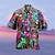 baratos camisas masculinas de acampamento-Homens Camisa Social Camisa havaiana Camisa de acampamento Camisa Gráfica Camiseta Aloha Papagaio Aberto para a Lateral Amarelo Verde Claro Rosa Vermelho Azul Impressão 3D Ao ar livre Rua Manga Curta