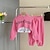 Χαμηλού Κόστους Σετ-3 τεμάχια ροζ σετ παιδικά κοριτσίστικα γράμματα με κεντητό κουκούλα &amp; παντελόνι σετ μακρυμάνικο μόδας εξωτερικού χώρου 3-7 ετών ανοιξιάτικο ροζ γκρι