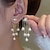 Χαμηλού Κόστους Σκουλαρίκια-Γυναικεία Κρεμαστά Σκουλαρίκια Πολυτελή Κοσμήματα Φούντα Πολύτιμος χαριτωμένο στυλ Στυλάτο Σκουλαρίκια Κοσμήματα Λευκό Για Γάμου Πάρτι 1 ζευγάρι