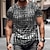 billiga herr 3d-tröja-Herr T-shirt Grafisk Geometrisk metallisk skjorta Rund hals Kläder 3D-tryck Utomhus Dagligen Kortärmad Mönster Vintage Mode Designer