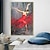 baratos Pinturas de Pessoas-Bailarina pintada à mão pintura a óleo pintura de comissão original balé arte de parede vertical imagem fina arte de parede vermelha decoração do quarto