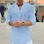 preiswerte Baumwoll-Leinenhemd-Herren Hemd leinenhemd Sommerhemd Strandhemd Schwarz Weiß Blau Langarm Feste Farbe Kragen Sommer Frühling Outdoor Strasse Bekleidung Button-Down
