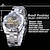 billige Mekaniske klokker-forsining dobbel side gjennomsiktige klokker gylden luksus lærreim herre mekanisk klokke
