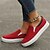 cheap Women&#039;s Sneakers-Women&#039;s Sneakers Slip-Ons Valentines Gifts Plus Size Comfort Shoes Outdoor Daily Solid Color Summer Flat Heel Round Toe Casual Comfort Minimalism Walking PU Loafer Black White Red